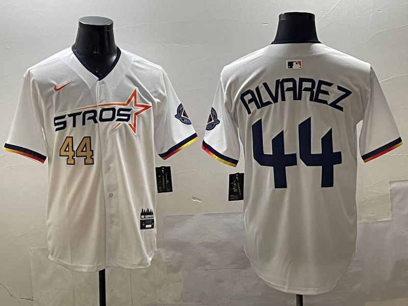 Men Houston Astros #44 Alvarez Cream Three generations Joint Name 2025 Nike MLB Jersey style 5